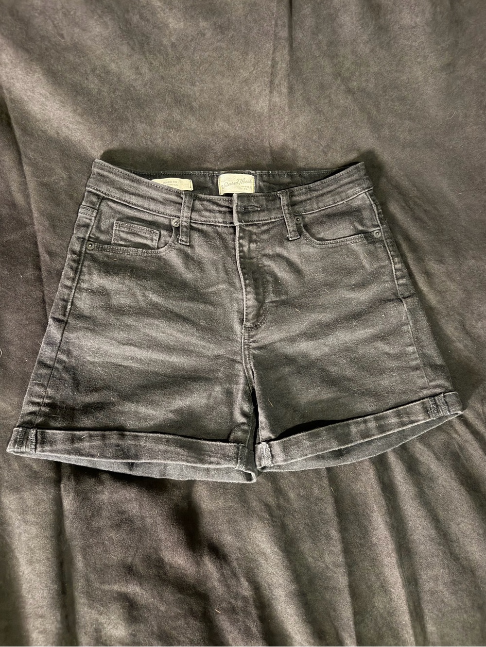Universal Thread Black Roll-Cuff Denim Shorts